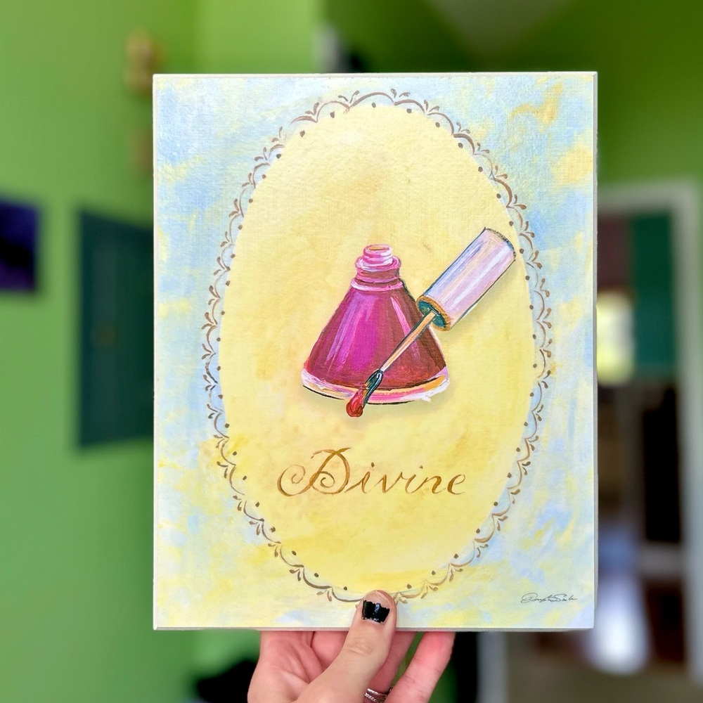 Rustic "Divine" Nails Fashion Chic Wall Plaque